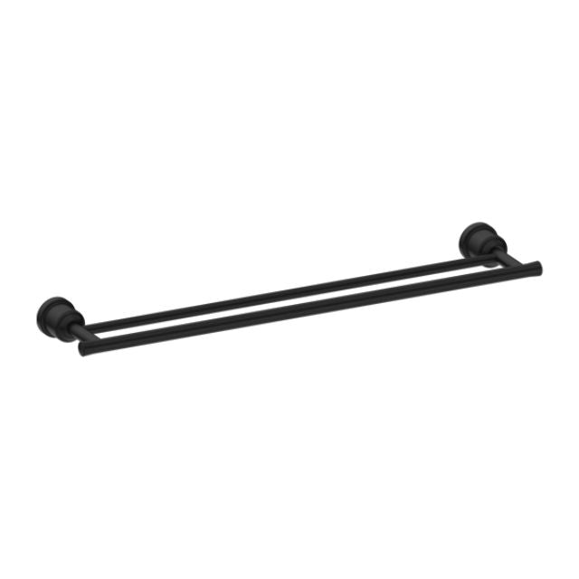 Nero York Double Towel Rail 600mm Matte Black