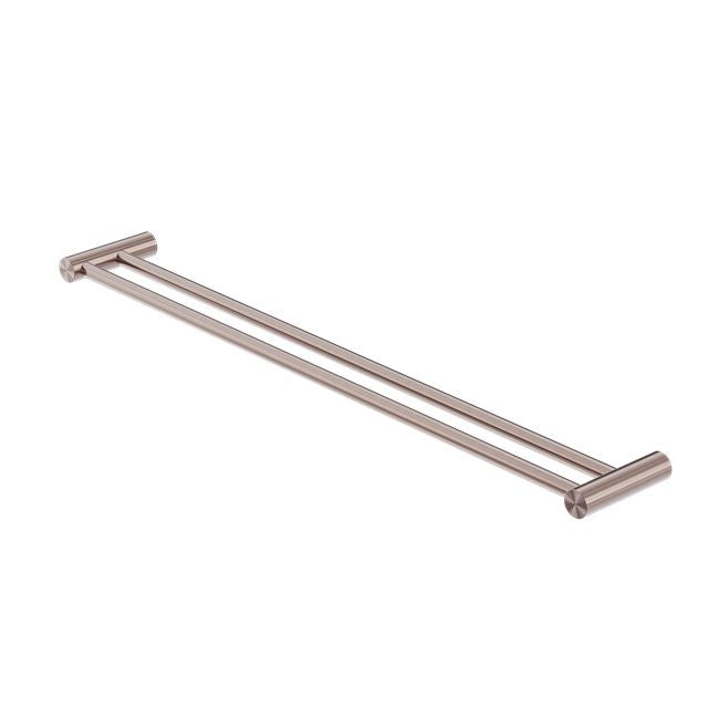 Nero Zen SS316L Double Towel Rail 800mm Brushed Bronze