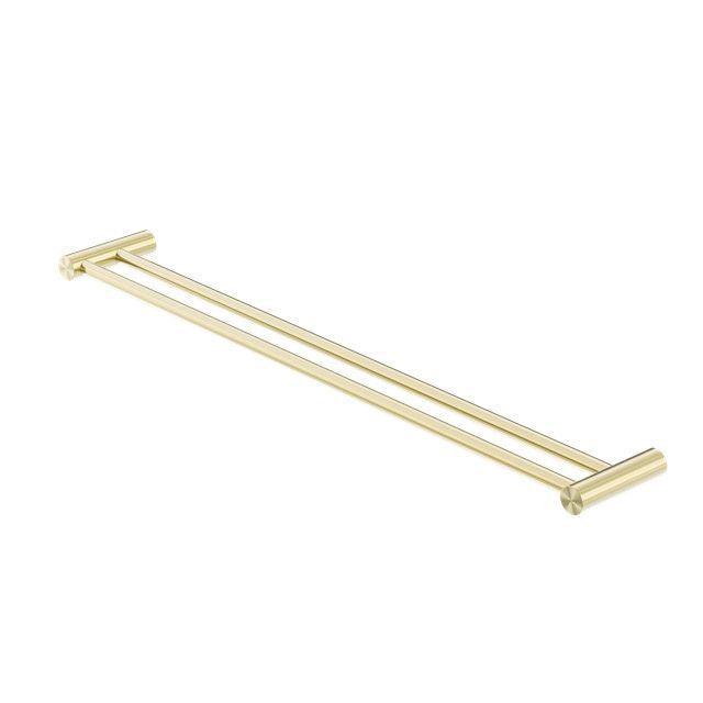 Nero Zen SS316L Double Towel Rail 800mm Brushed Gold