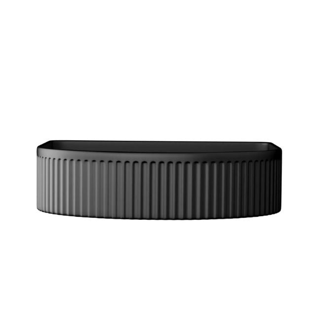 Otti Archie 415mm Fluted Above Counter Basin - Matte Black OT4136CMB - The Blue Space