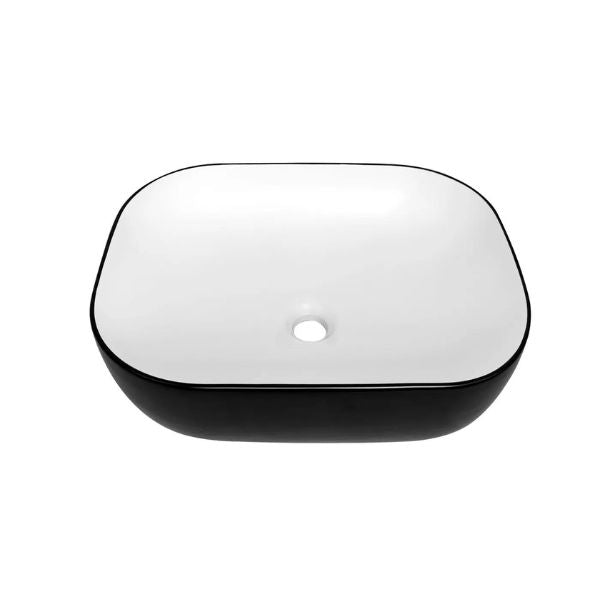 Otti Artis O'96 480mm Oval Above Counter Basin - Matte Black & Matte White