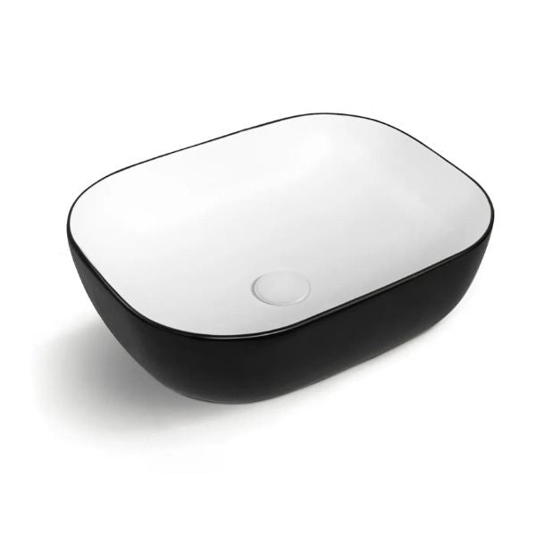 Otti Artis O'96 480mm Oval Above Counter Basin - Matte Black & Matte White