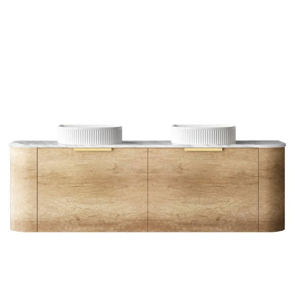 Otti Bondi Wall Hung Curve Vanity - Natural Oak