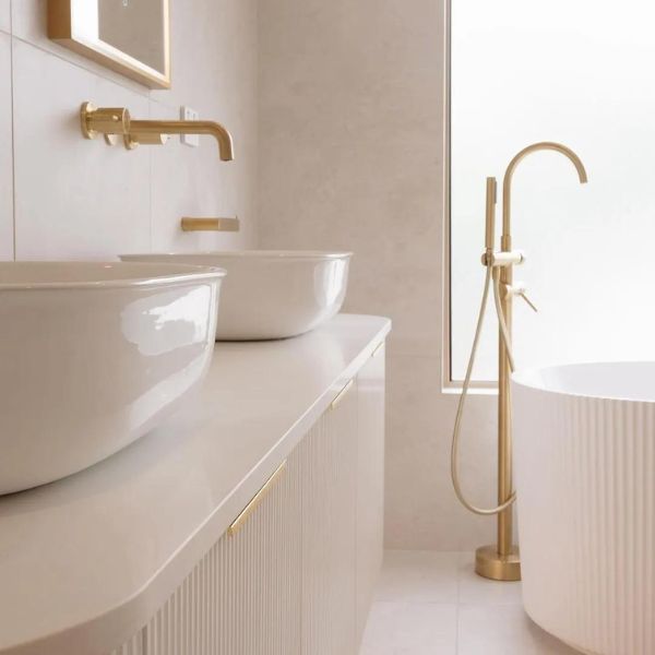Otti Bondi Fluted Curved Wall Hung Vanity - White