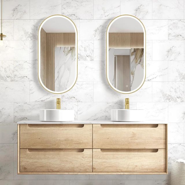 Otti Byron Wall Hung Vanity With Stone Top for Above Counter Basin