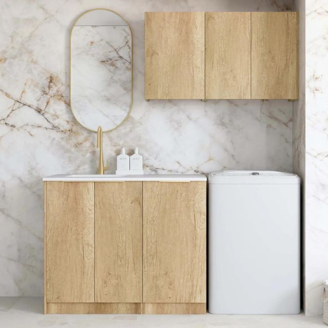 Otti Byron 1715mm Laundry Set A - Natural Oak