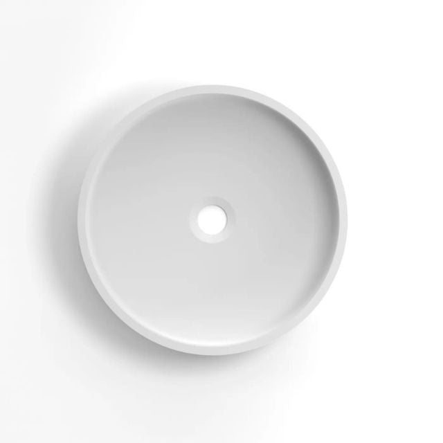 Otti Hudson 400mm Fluted Round Above Counter Basin - White