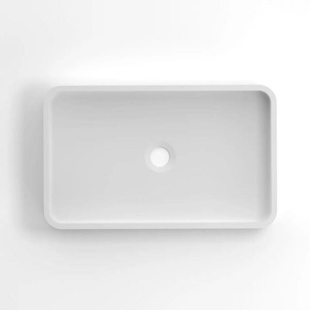 Otti Hudson 520mm Fluted Square Above Counter Basin - White