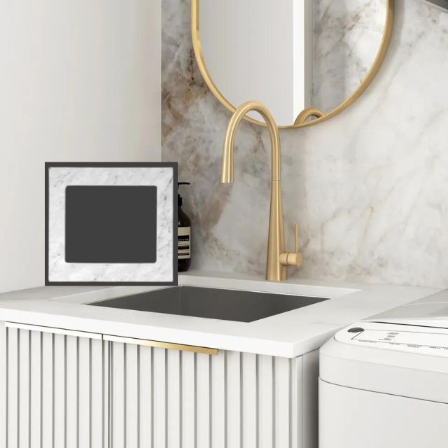 Otti Noosa Fluted White 650mm Laundry Cabinet Set