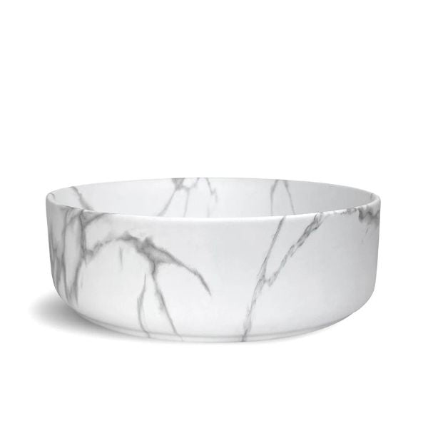 Otti Radius 360mm Round Above Counter Basin - Carrara Matte Marble Look