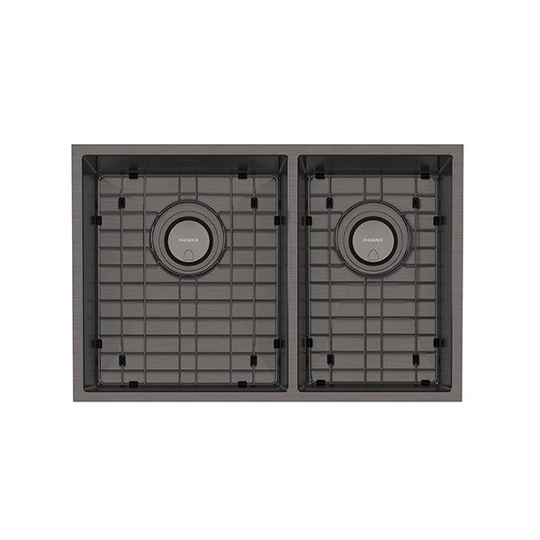 Phoenix 4000 Series 1-3/4 Bowl Sink 683 x 446mm Brushed Carbon