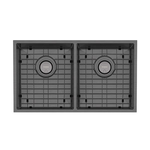 Phoenix 4000 Series Double Bowl Sink 772 x 446mm Brushed Carbon