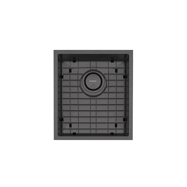 Phoenix 4000 Series Single Bowl Sink 396 x 446mm Brushed Carbon