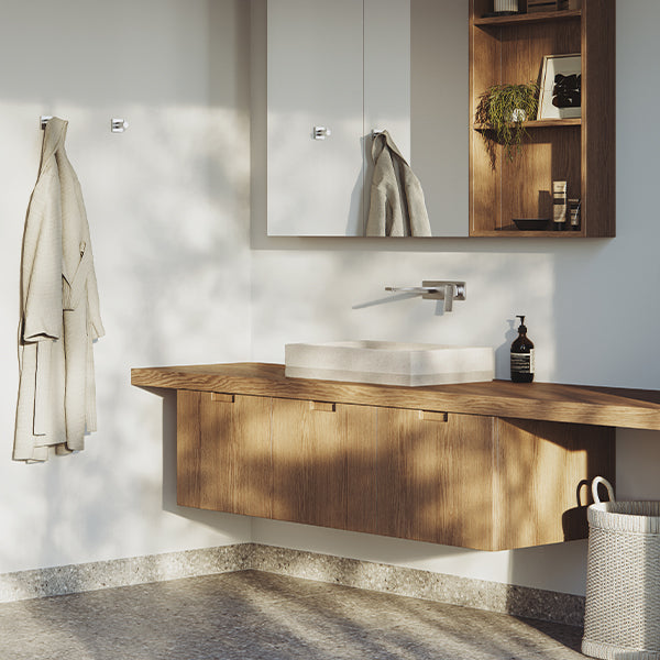 Phoenix Enviro316 Wall Basin / Bath Mixer Set 200mm Stainless Steel