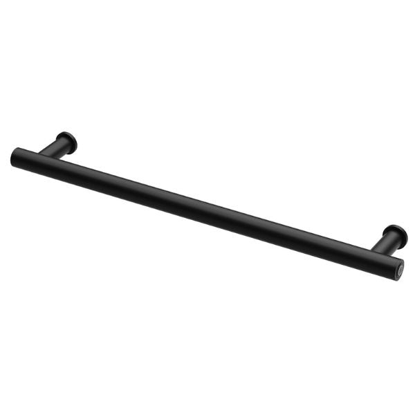 Phoenix Heated Towel Rail Round 600mm - Matte Black Horizontal