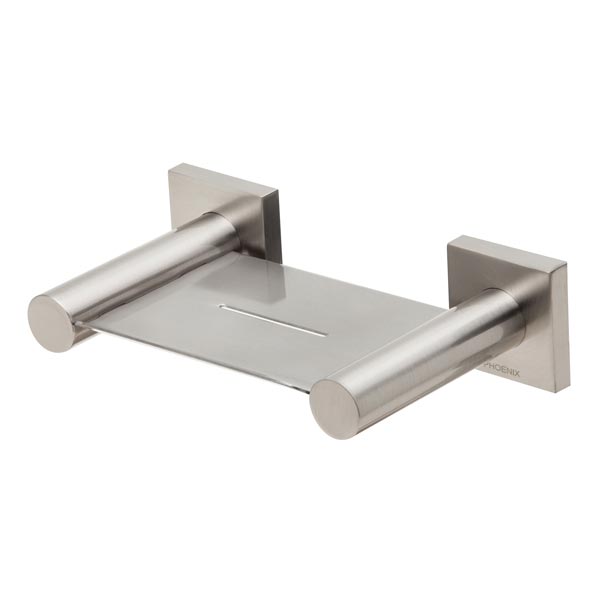 Phoenix Radii Soap Dish Square Plate-Brushed Nickel