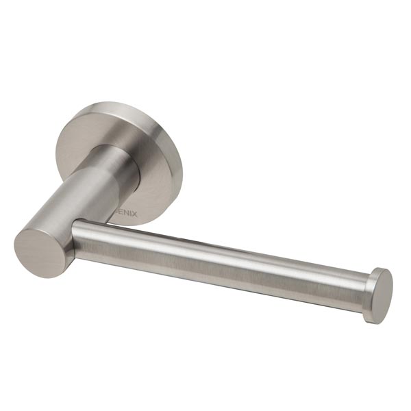 Phoenix Radii Toilet Roll Holder Round Plate Brushed Nickel - The Blue Space