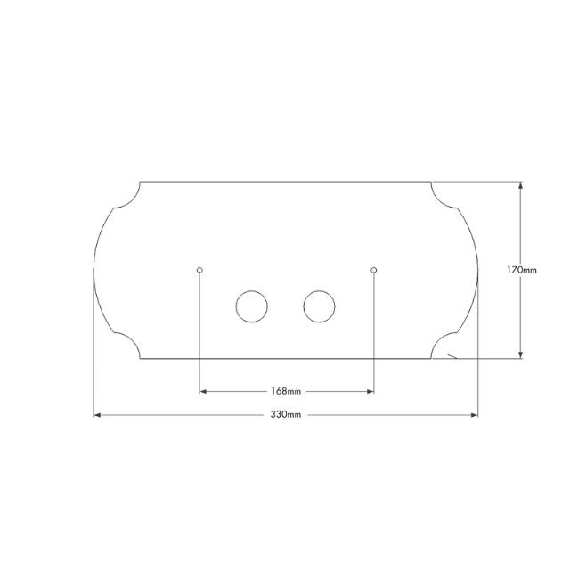 Technical Drawing Turner Hastings Claremont Flush Plate Chrome CL101FP-CH - The Blue Space