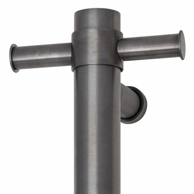 Close Thermogroup Thermorail Straight/Round 12Volt Vertical Bar 900x142x100mm 22Watts With Optional Hook - Brushed Gun Metal VS900HBGM - The Blue Space
