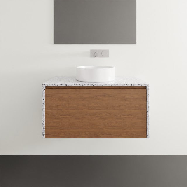 Timberline Ainsworth Wall Hung Vanity with SilkSurface Waterfall Top and Above Counter Basin