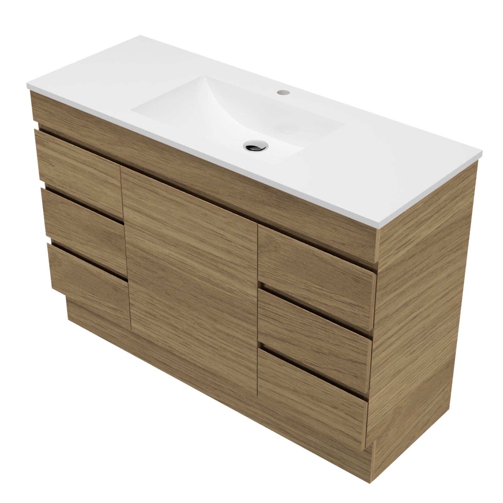 Angle Timberline Bargo Floor Standing Vanity with Regal Mineral Composite Top BAR-V-1200-C-REG-F - The Blue Space