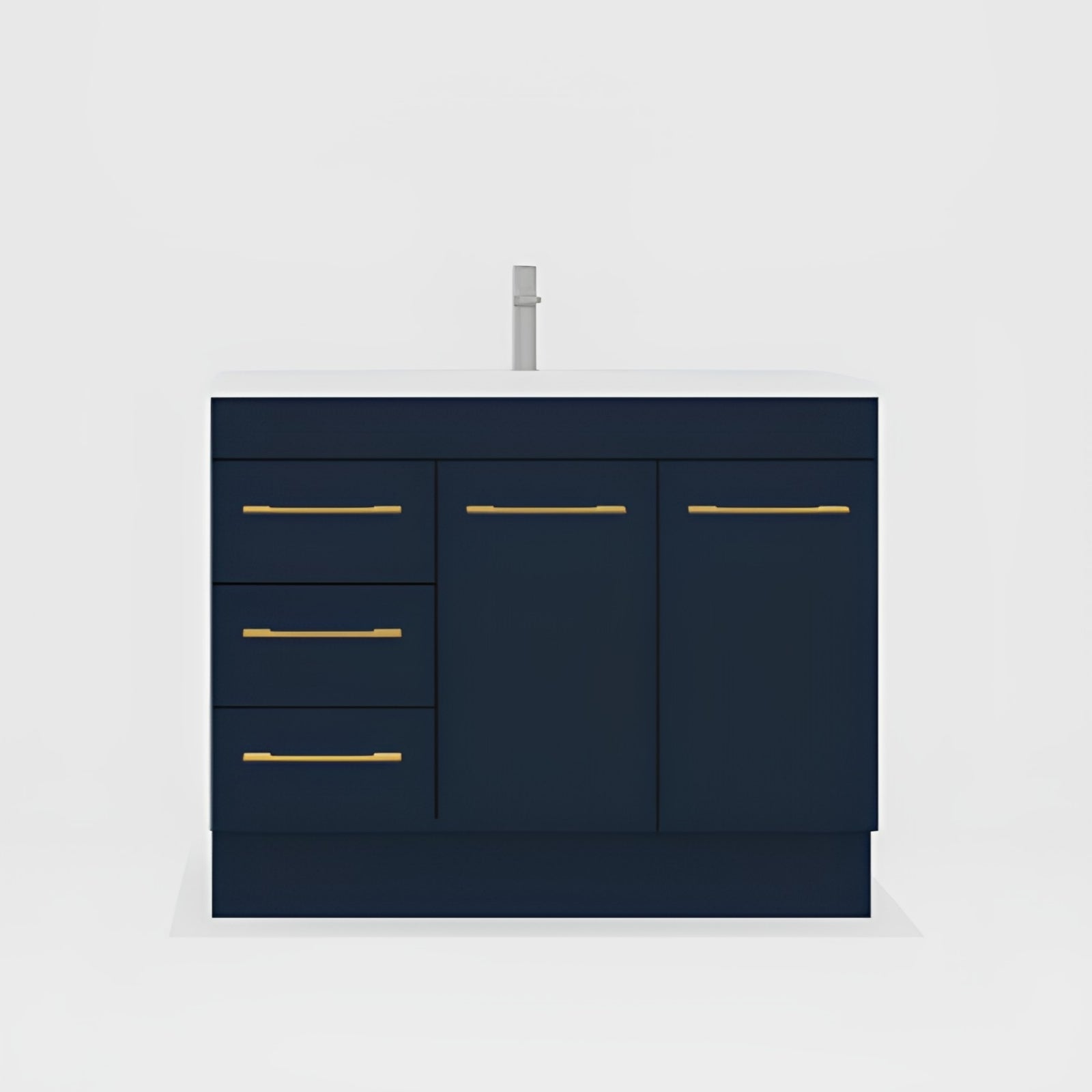 Variant Timberline Bargo Floor Standing Vanity with Regal Mineral Composite Top BAR-V-1050-C-REG-F - The Blue Space