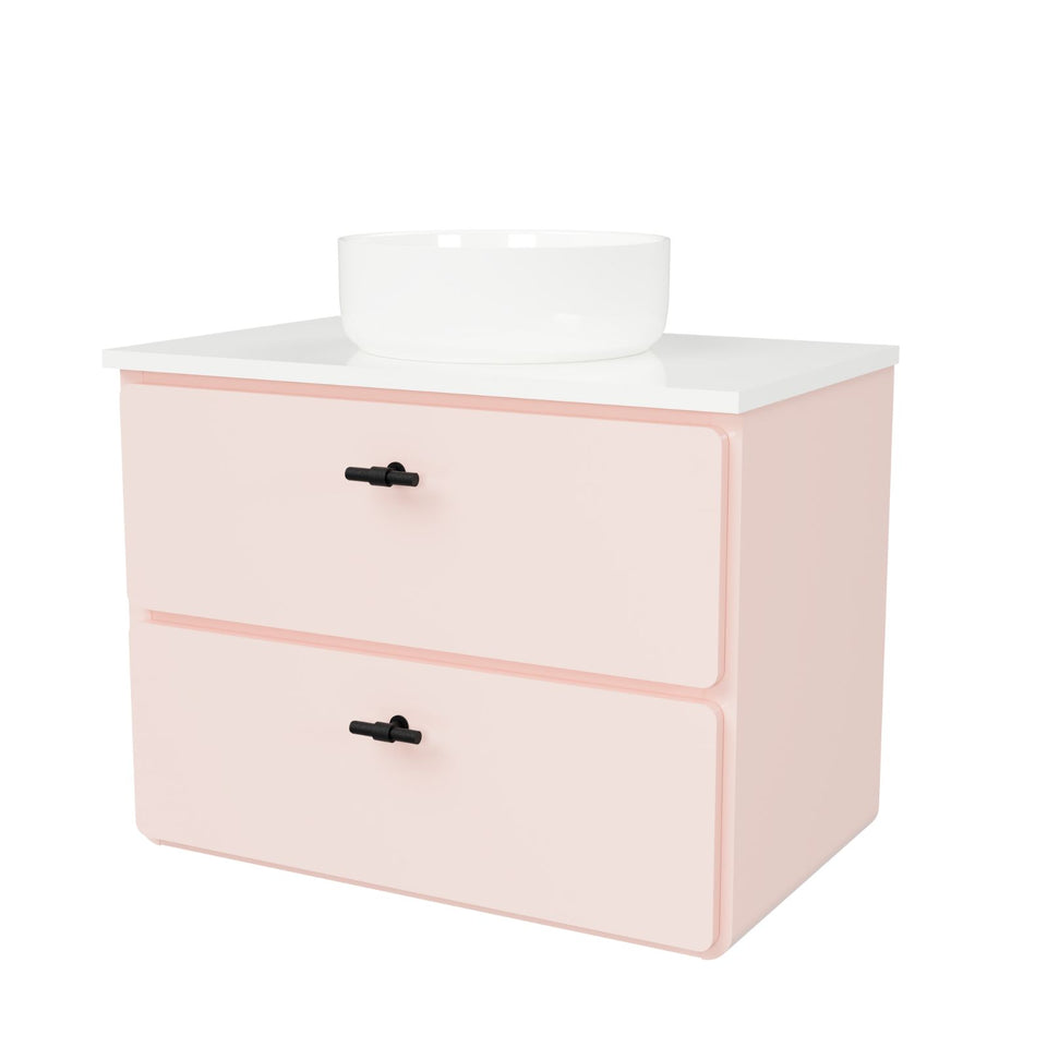 Timberline Colby Wall Hung Vanity with Silk Surface Top and Above Counter Basin