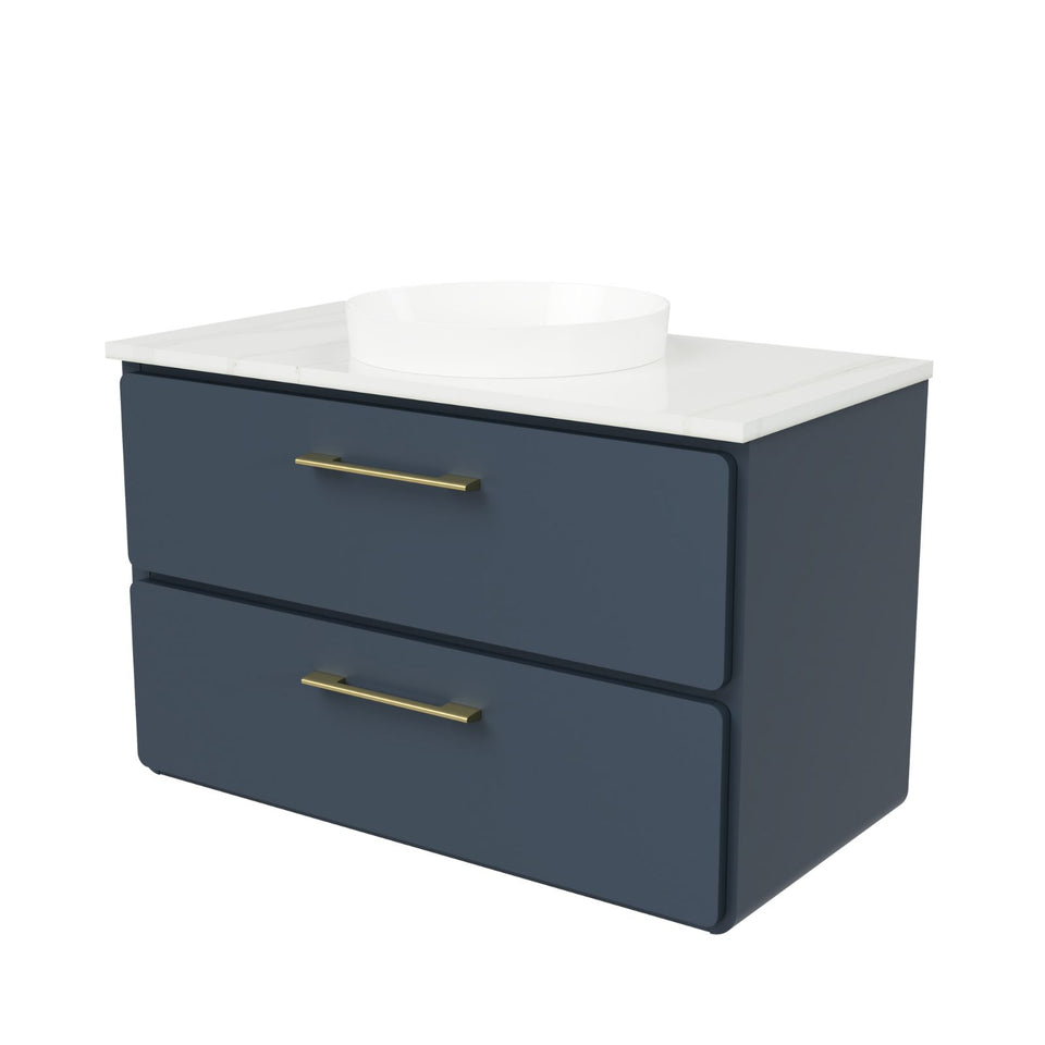 Timberline Colby Wall Hung Vanity with Silk Surface Top and Above Counter Basin