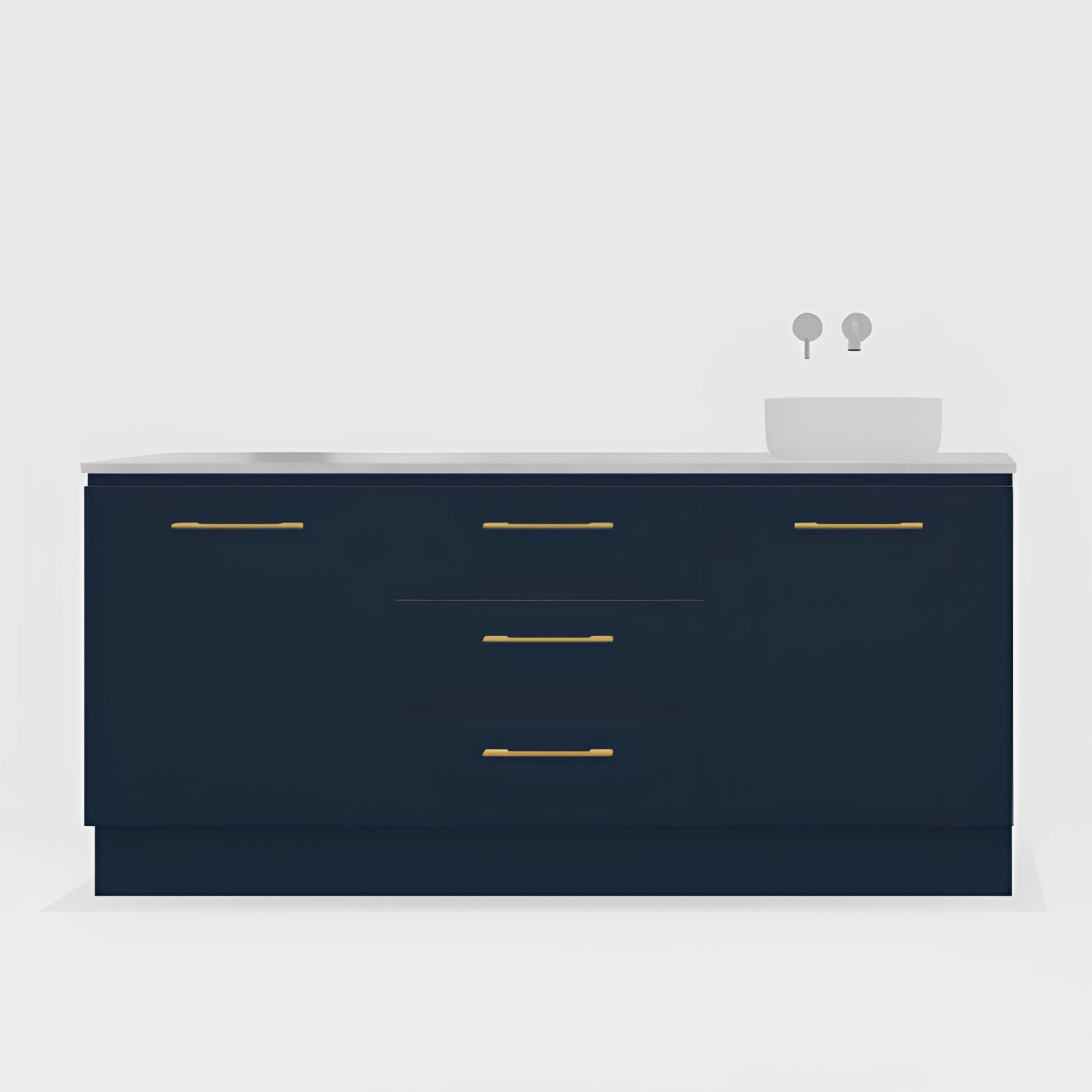Variant Timberline Dakota Floor Standing Vanity with SilkSurface Top and Above Counter Basin DAK-V-1800-R-SSA-F - The Blue Space