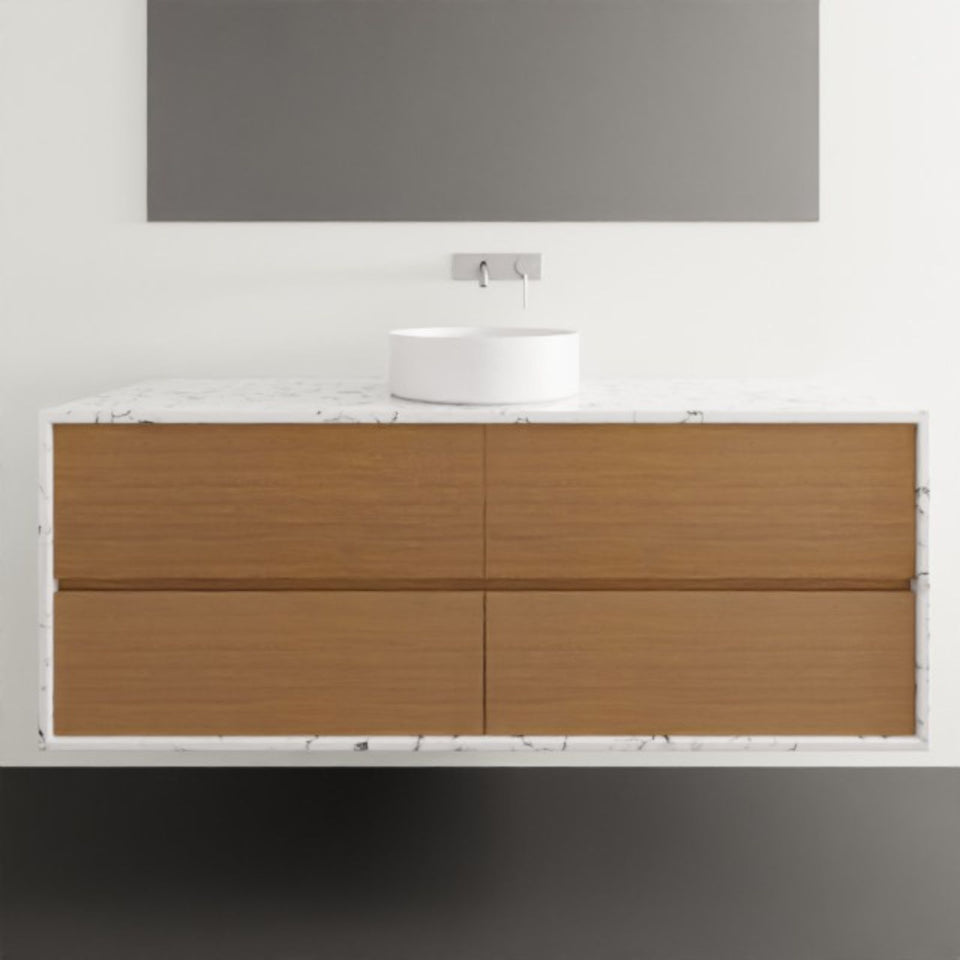 Timberline Embrace Wall Hung Vanity with SilkSurface Wraparound Top and Above Counter Basin
