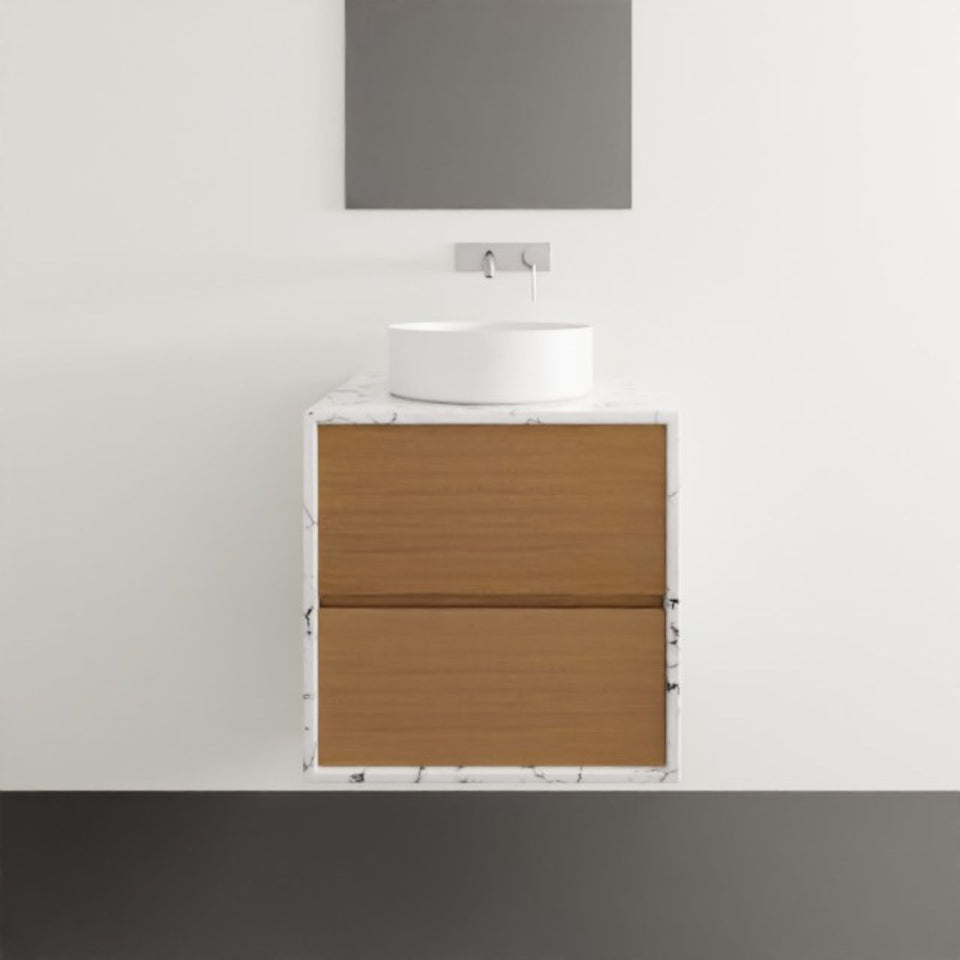 Timberline Embrace Wall Hung Vanity with SilkSurface Wraparound Top and Above Counter Basin
