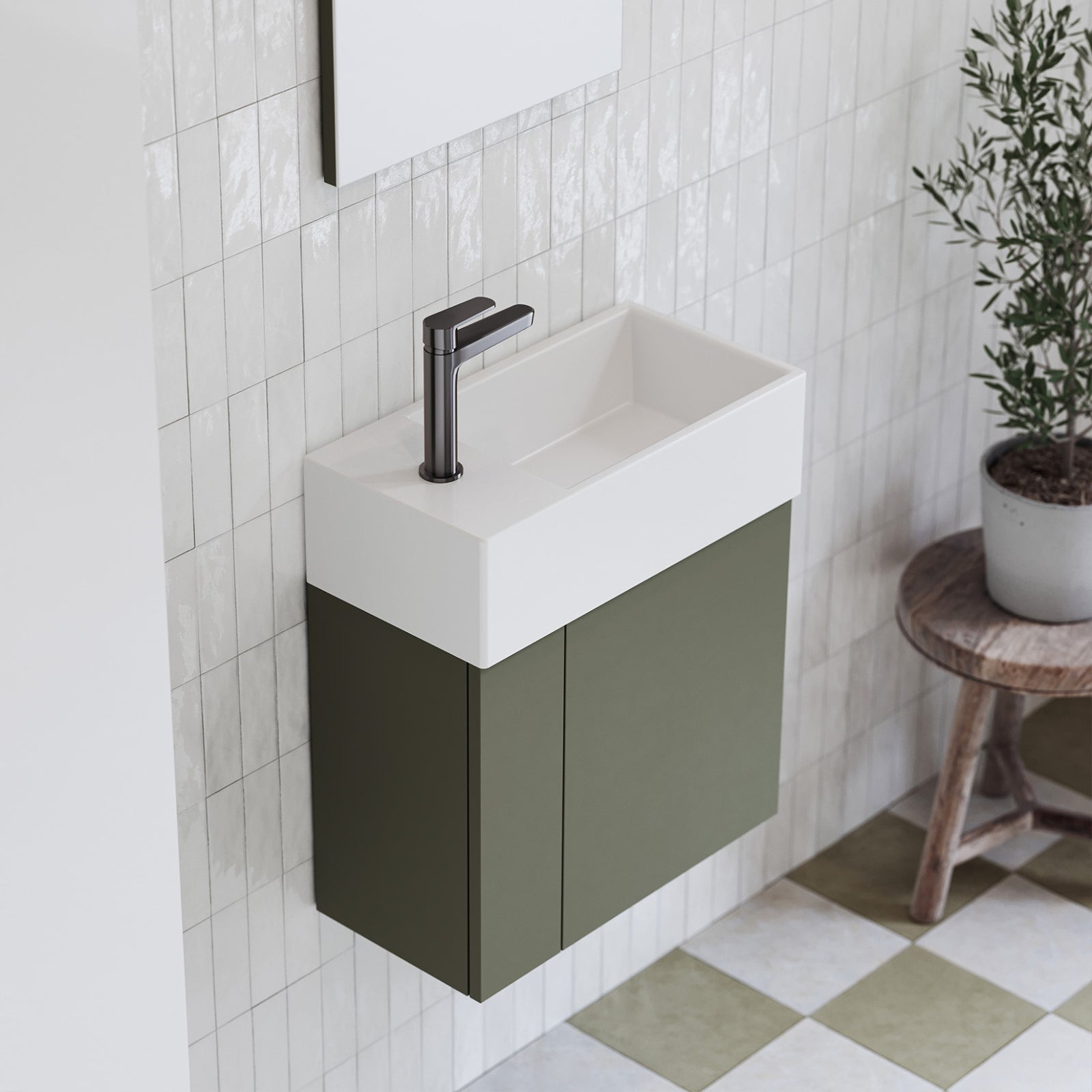 Timberline Frankie Wall Hung Vanity with Liberty Ceramic Top FRA-V-480-L-LIB-W - The Blue Space