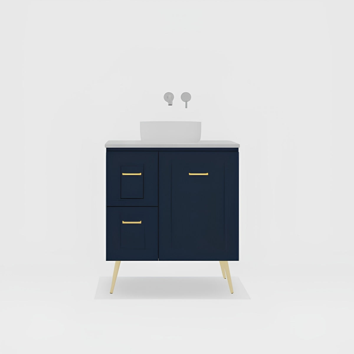 Variant Timberline Nevada Classic On Legs Vanity with SilkSurface Top and Above Counter Basin NVC-V-750-C-SSA-L - The Blue Space