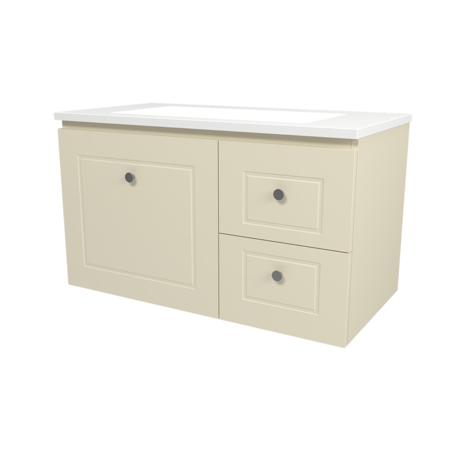 Angle Timberline Nevada Classic Wall Hung Vanity with Vogue Mineral Composite Top NVC-V-900-C-VOG-W - The Blue Space