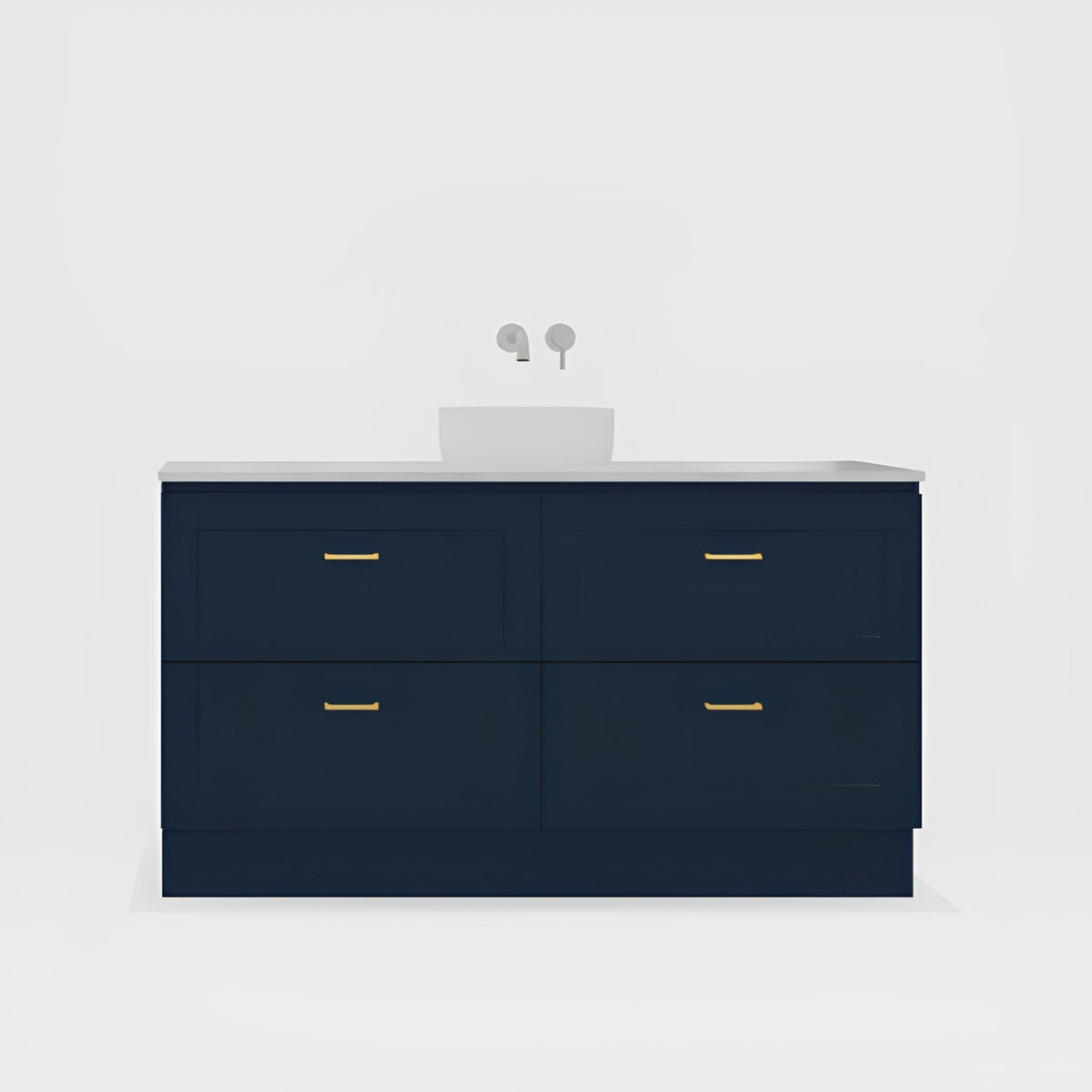 Variant Timberline Nevada Plus Classic Floor Standing Vanity with SilkSurface Top and Above Counter Basin NVPC-V-1500-C-SSA-F - The Blue Space