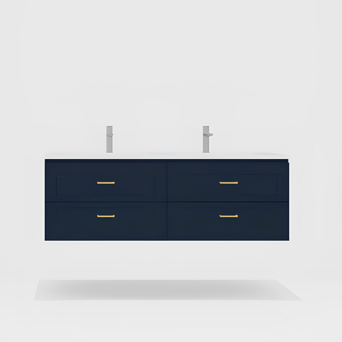 Variant Timberline Nevada Plus Classic Wall Hung Vanity with Stadium Mineral Composite Top NVPC-V-1500-D-STD-W - The Blue Space