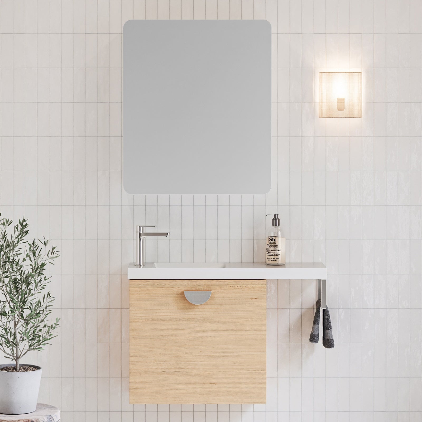 Timberline Oscar Wall Hung Vanity OSC-V-8055-R-NAN-W - The Blue Space