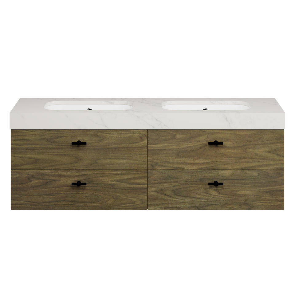 Timberline Oxbow Wall Hung Vanity with 90mm Box Top and Under Counter Basin
