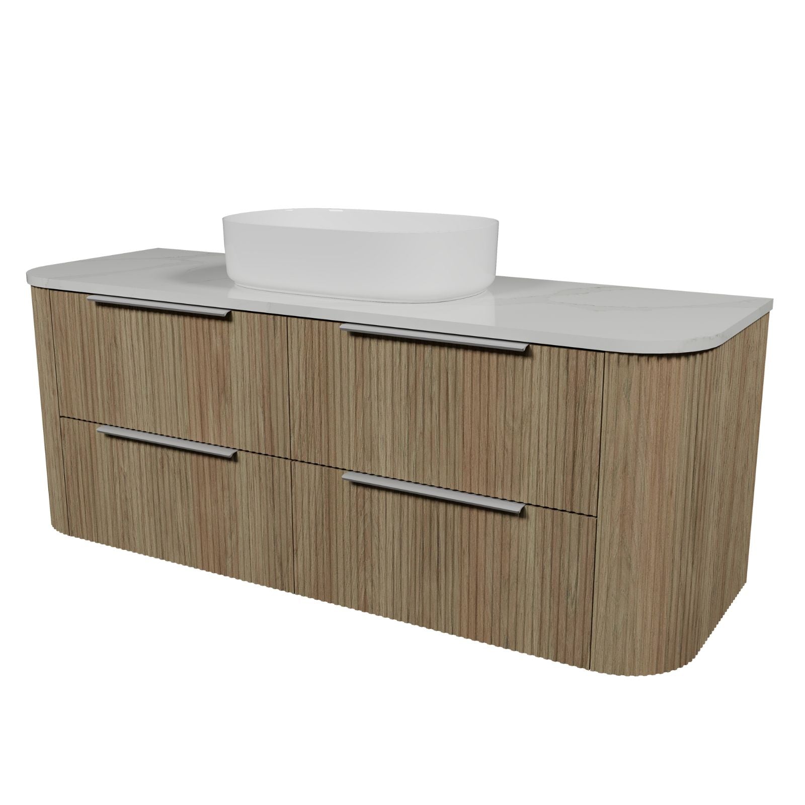 Timberline Socoa Dockland Wall Hung Vanity with Above Counter Basin 1500mm Centre Bowl SOC-V-1500-C-SSA-W-DL - The Blue Space