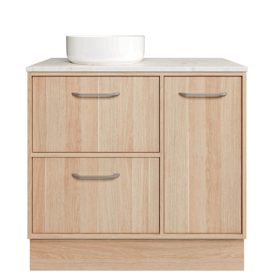Timberline Takano Floor Standing Vanity with SilkSurface Top and Above Counter Basin