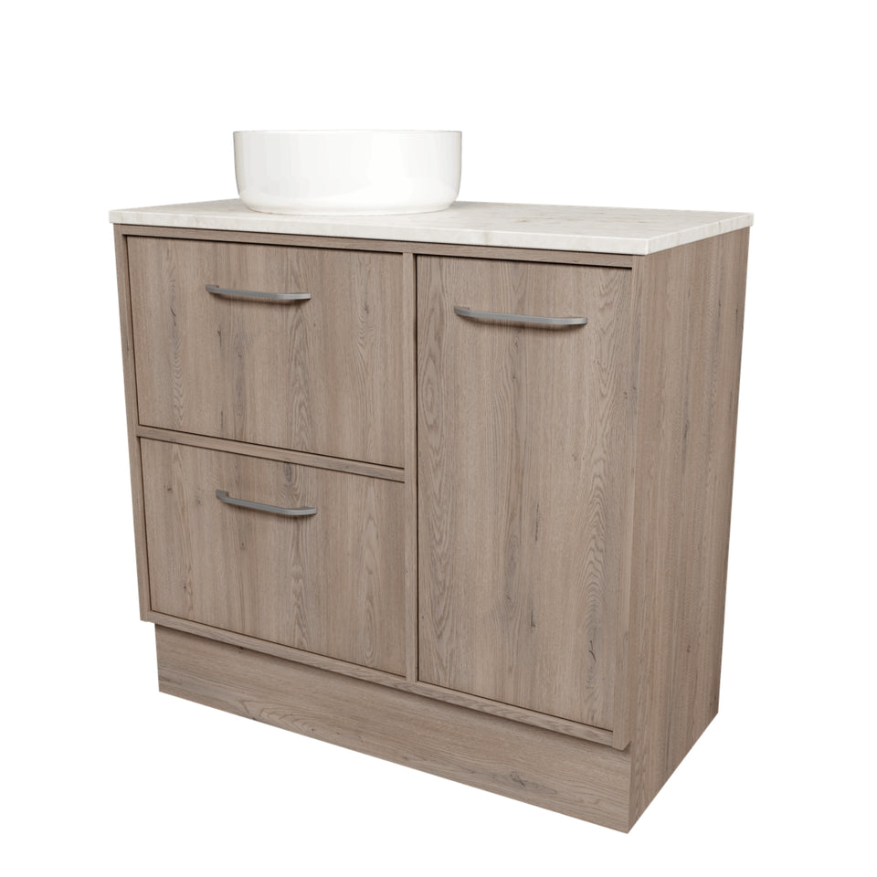 Timberline Takano Floor Standing Vanity with SilkSurface Top and Above Counter Basin