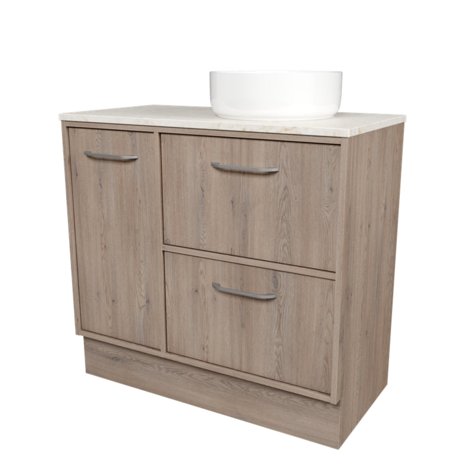 Timberline Takano Floor Standing Vanity with SilkSurface Top and Above Counter Basin