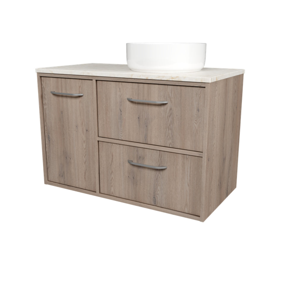 Timberline Takano Wall Hung Vanity with SilkSurface Top and Above Counter Basin
