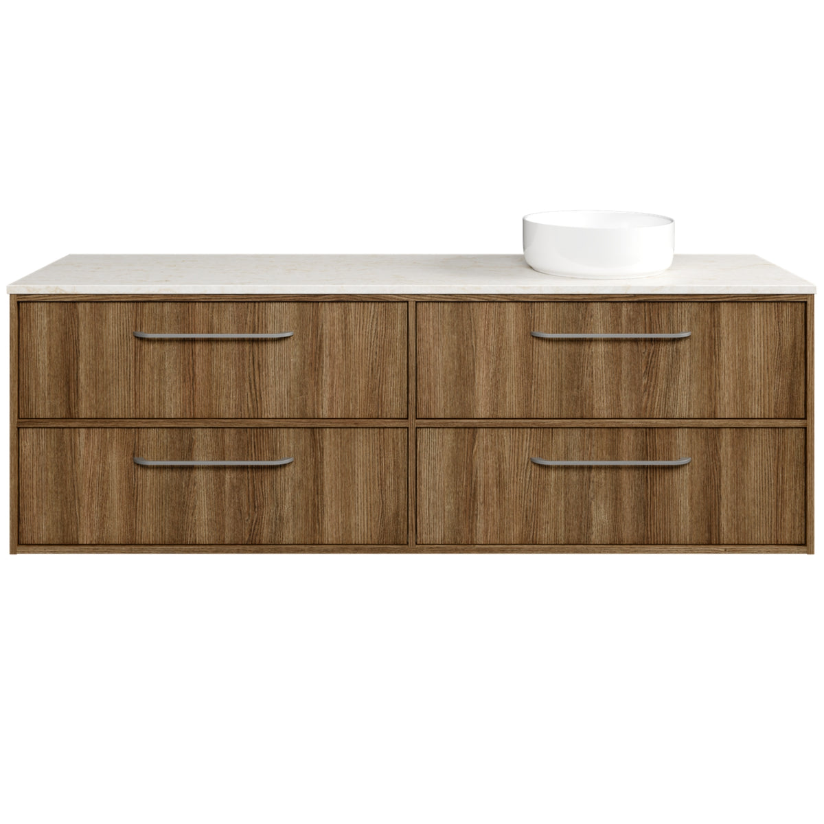 Timberline Taro Wall Hung Vanity with SilkSurface Top and Above Counter Basin TAR-V-1800-D-SSA-W - The Blue Space