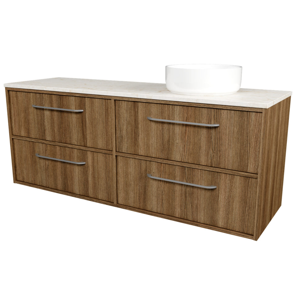 Timberline Taro Wall Hung Vanity with SilkSurface Top and Above Counter Basin