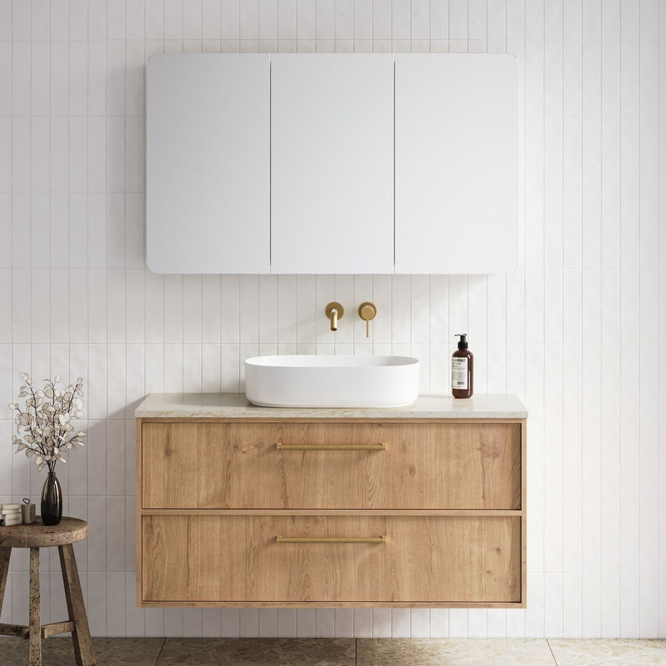 Timberline Taro Wall Hung Vanity with SilkSurface Top and Above Counter Basin