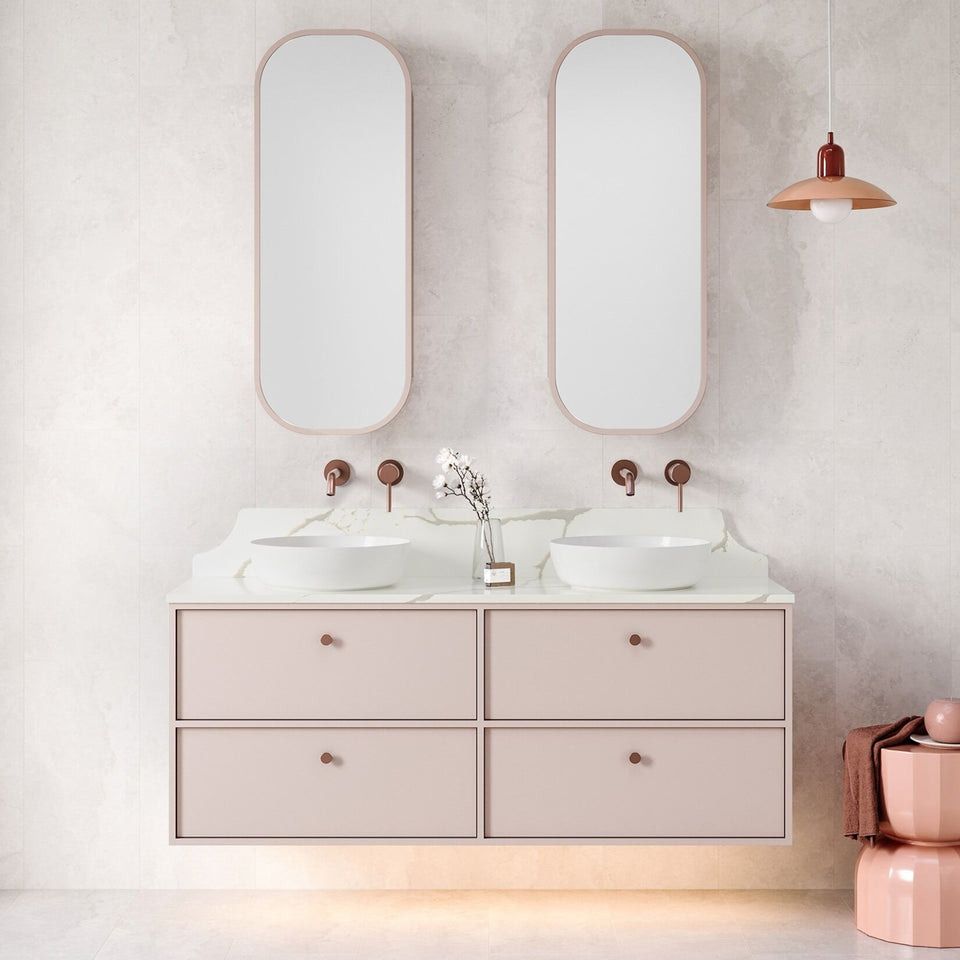 Timberline Taro Wall Hung Vanity with SilkSurface Top and Above Counter Basin