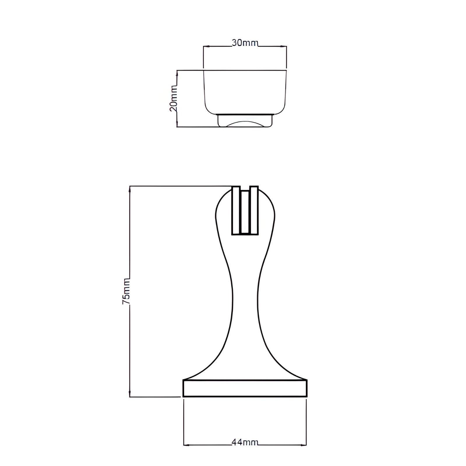 Line Drawing Tradco Magnetic Door Stop Matte Black 1826 - The Blue Space