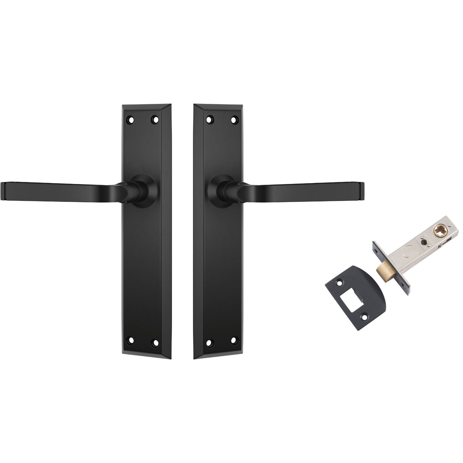 TradCo Menton Lever Long Backplate Passage Set Matte Black 9626KPASS60 - The Blue Space
