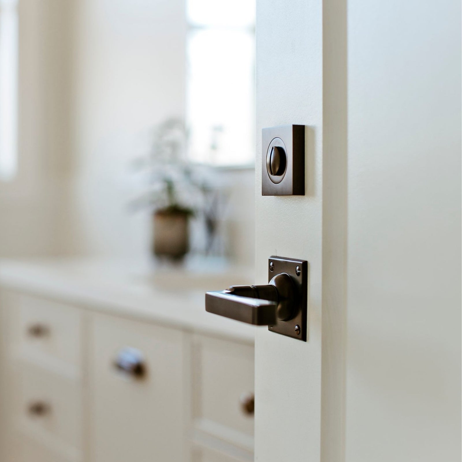 Lifestyle Image1 Tradco Menton Lever Square Rose Antique Brass Sdg 0680 - The Blue Space